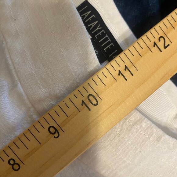 Lafayette 148 White 100% Linen Shorts Size 12 Classic Minimalist Tailored - Picture 9 of 10